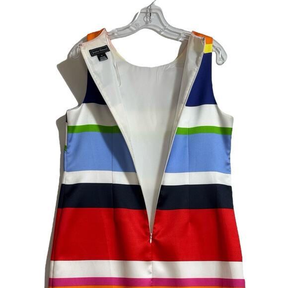 Jessica Howard Sheath Dress 10 Colorful Stripe Cocktails Preppy Career Statement - Picture 6 of 11